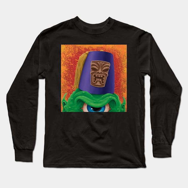 Tiki Fez #1 Long Sleeve T-Shirt by artwork-a-go-go